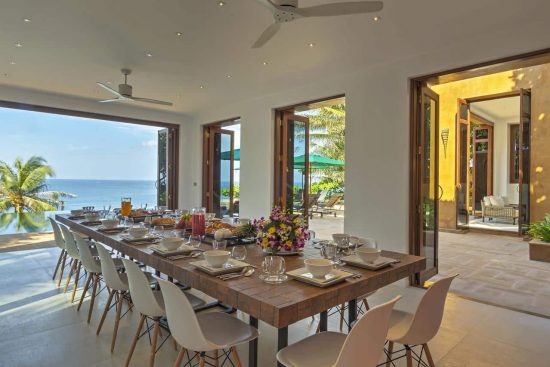Dining table and sea view